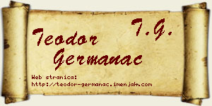 Teodor Germanac vizit kartica